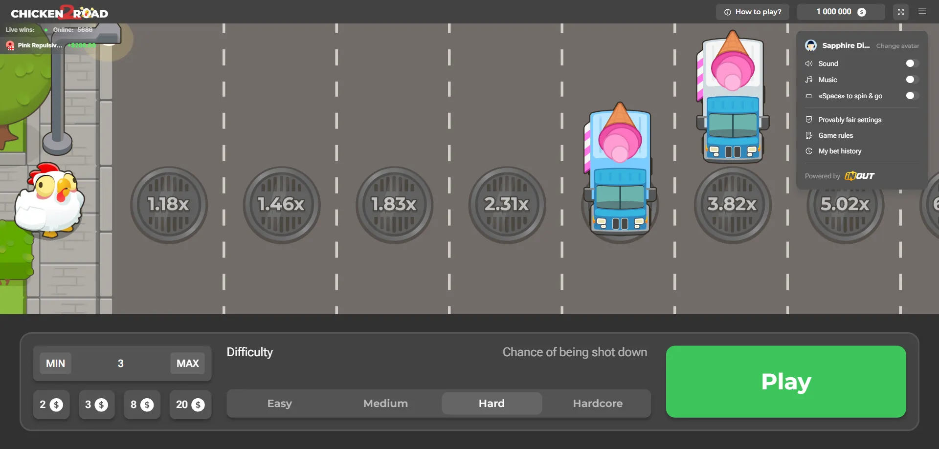 Pantalla principal de Chicken Road 2 demo – guía para nuevos jugadores